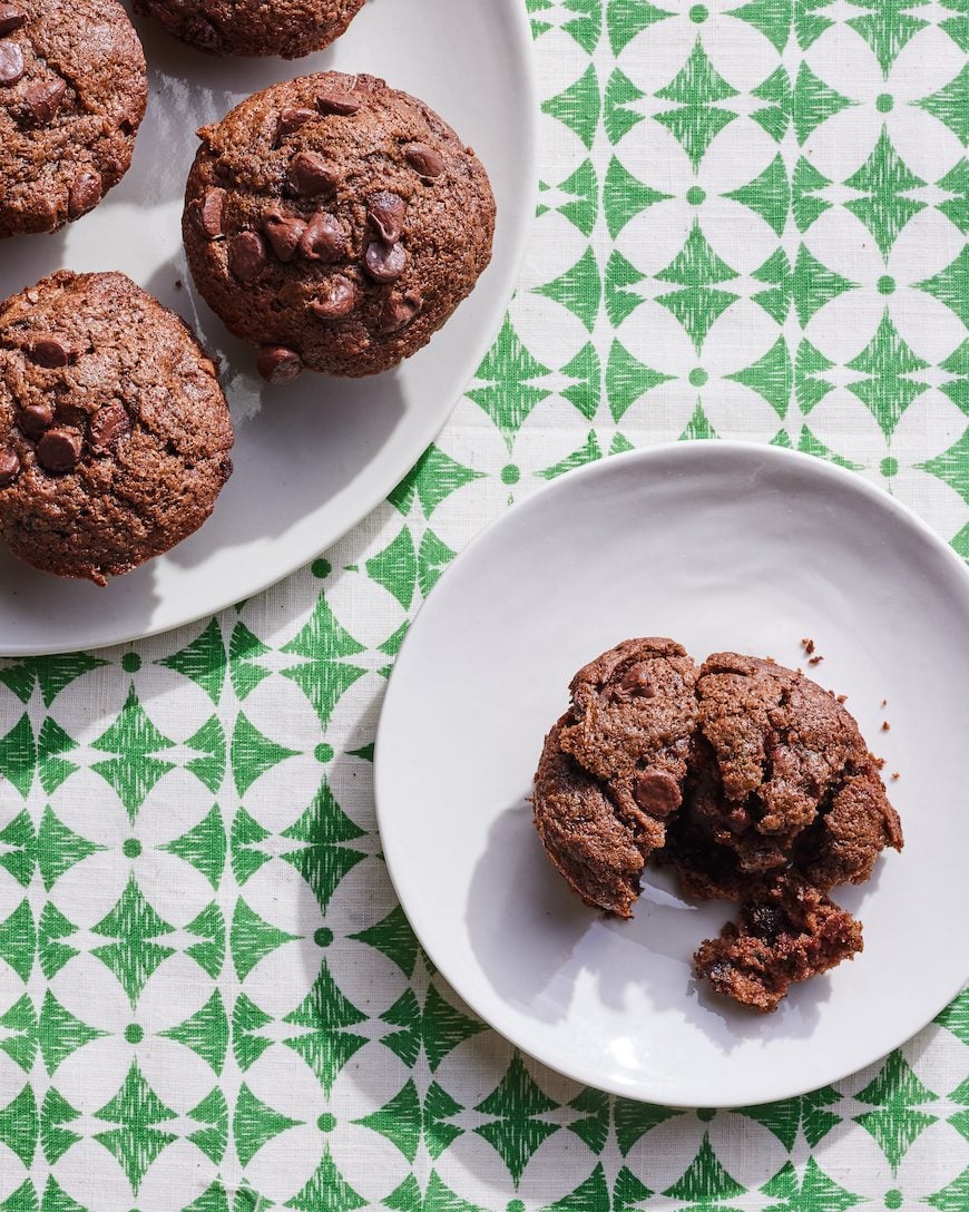 Double Chocolate Chip Zucchini Muffins