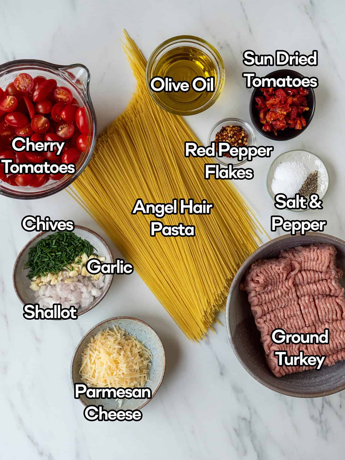Ingredients for summer meatballs dish