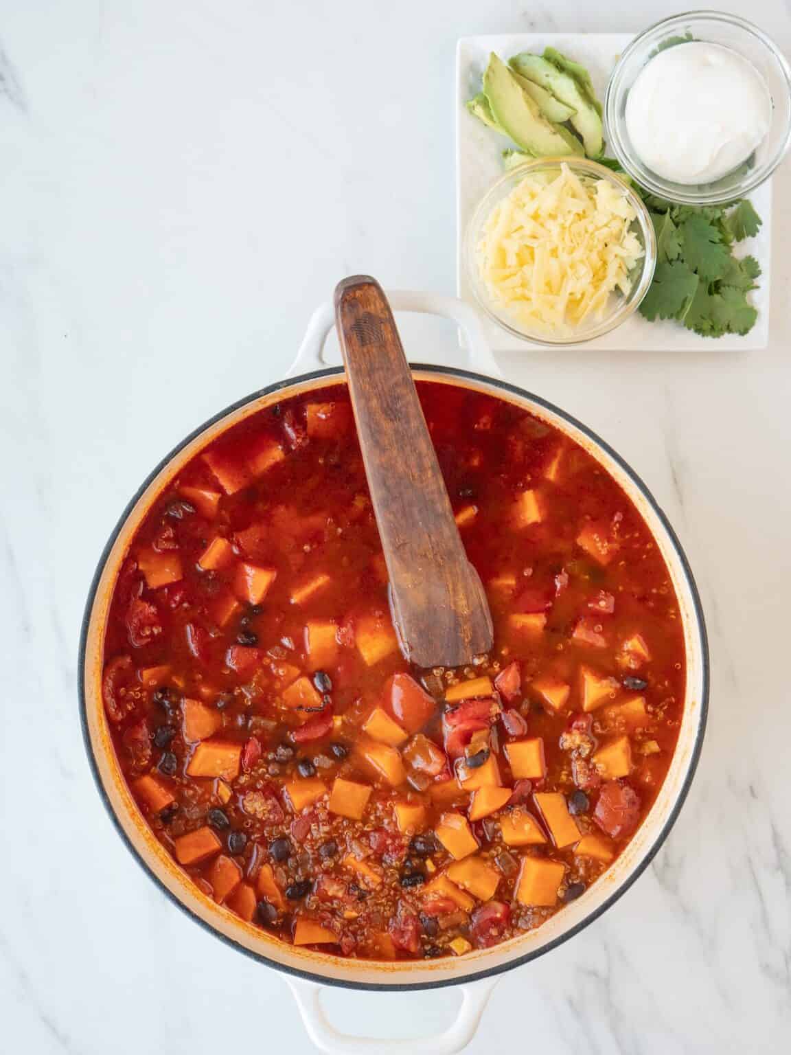 Black Bean Sweet Potato Chili What's Gaby Cooking