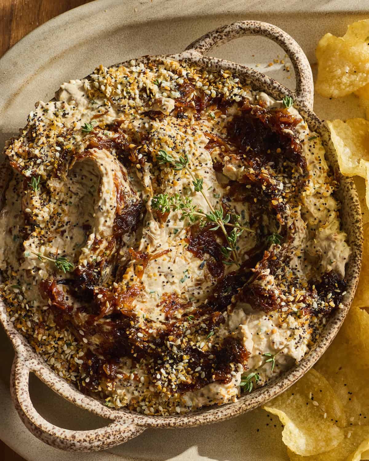 Roasted Onion Dip with Caramelized Onions