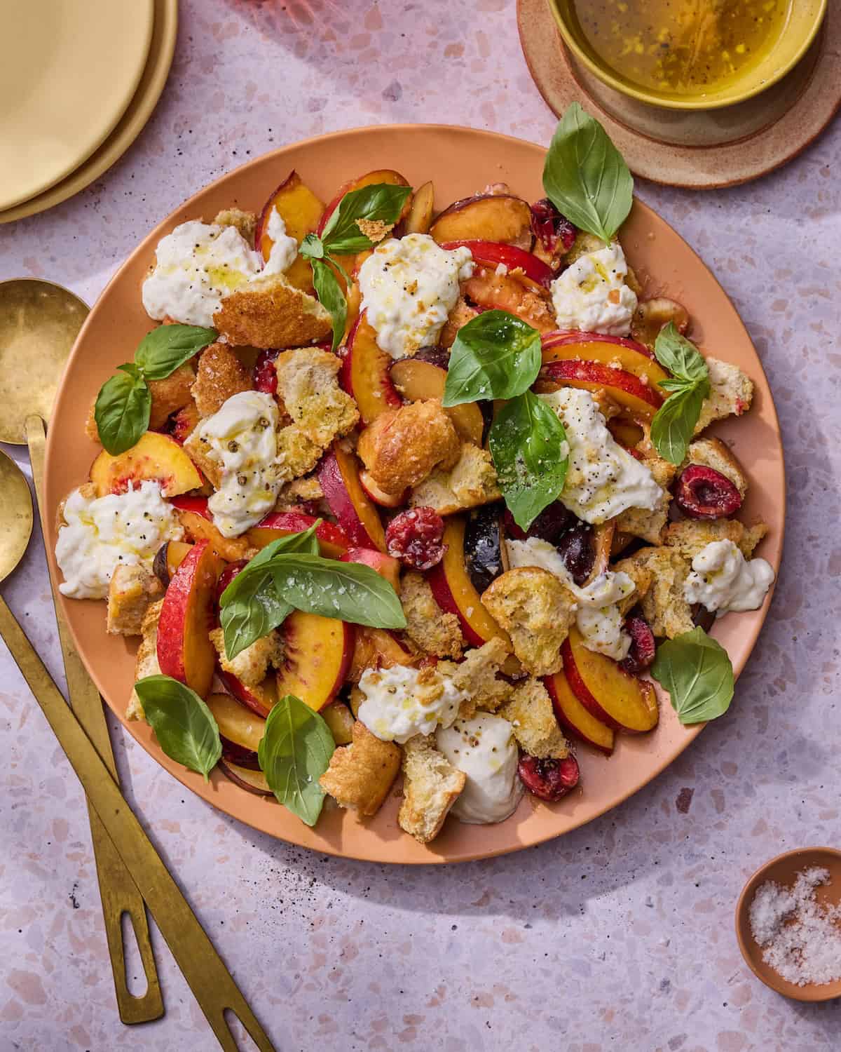 Cherry and Peach Panzanella
