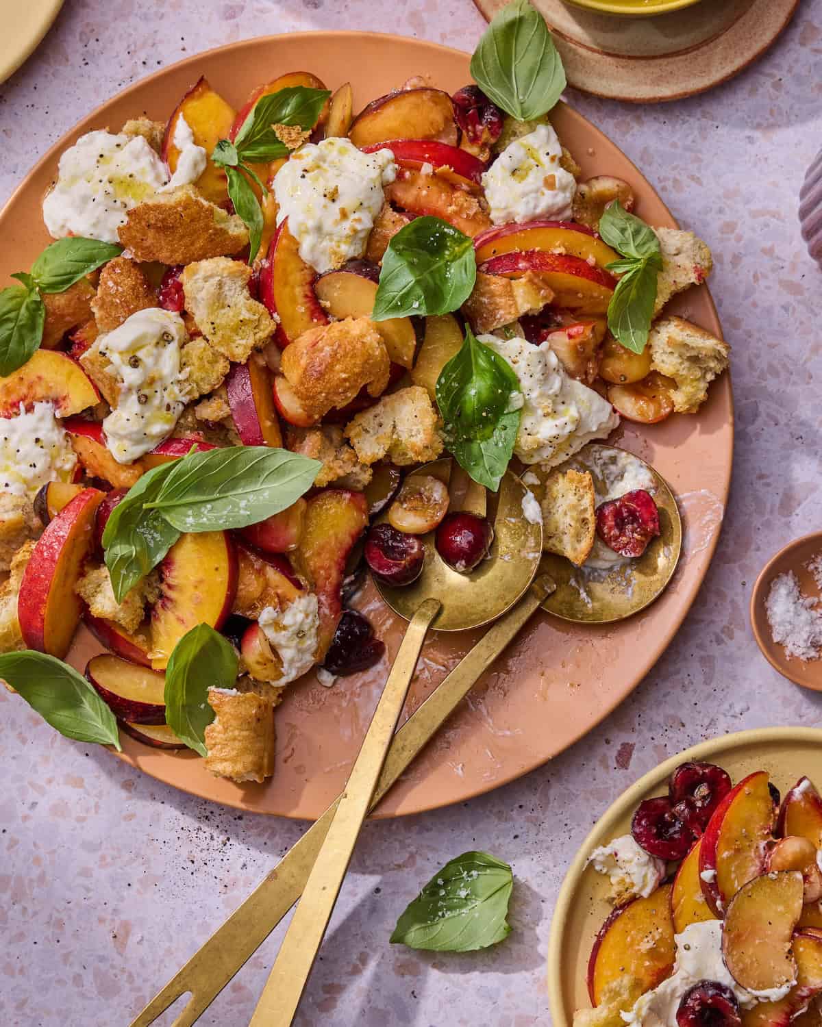 Cherry and Peach Panzanella