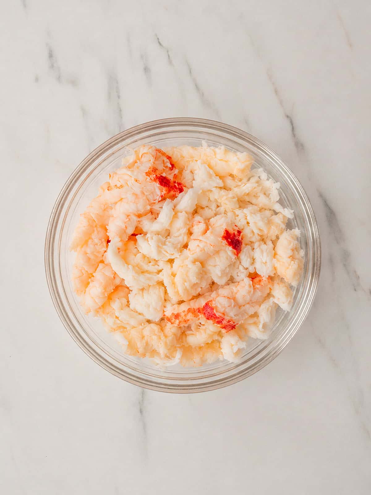 Bowl of cooked lobster meat