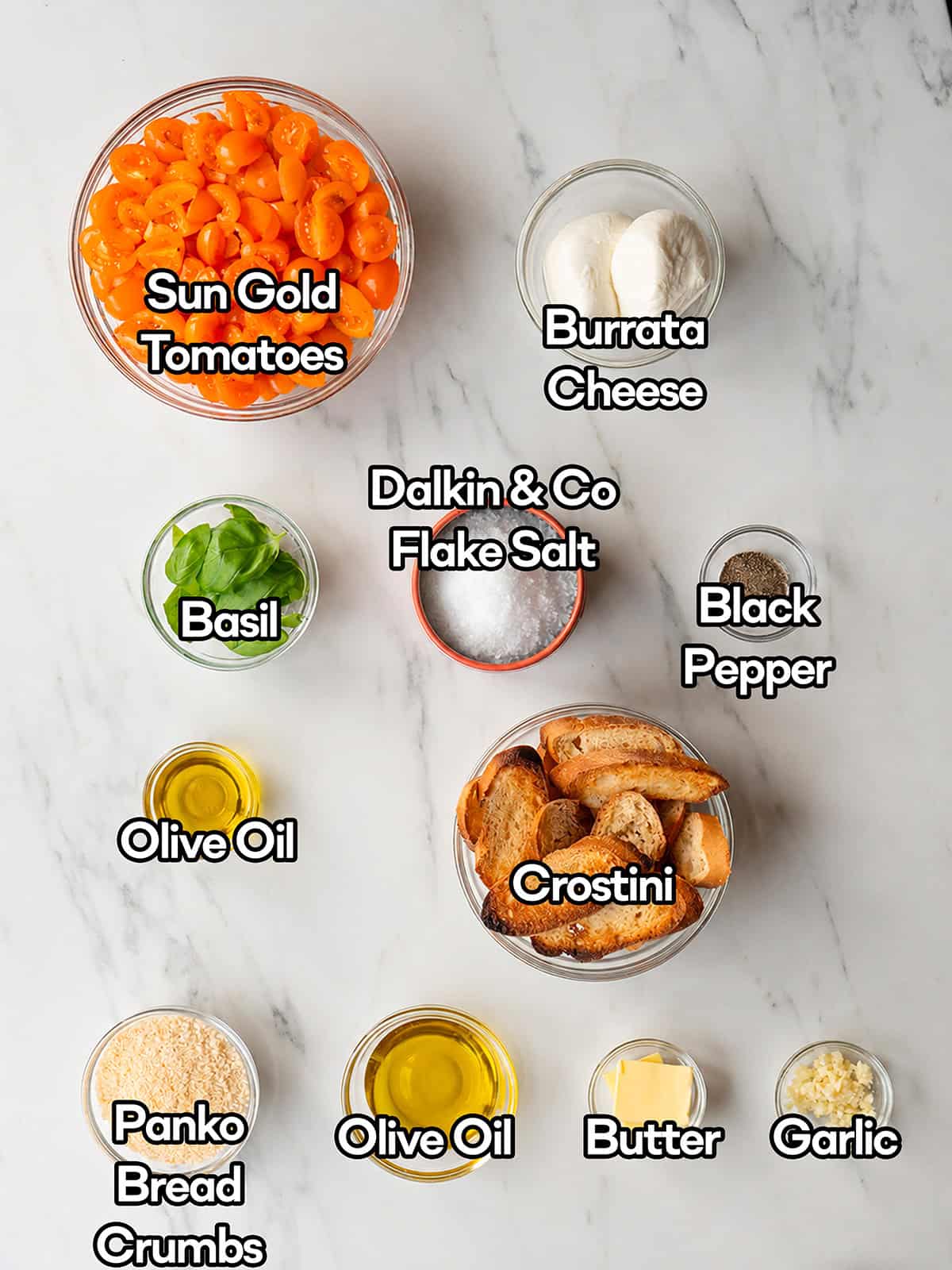 Ingredients for Sun Gold Tomato Caprese