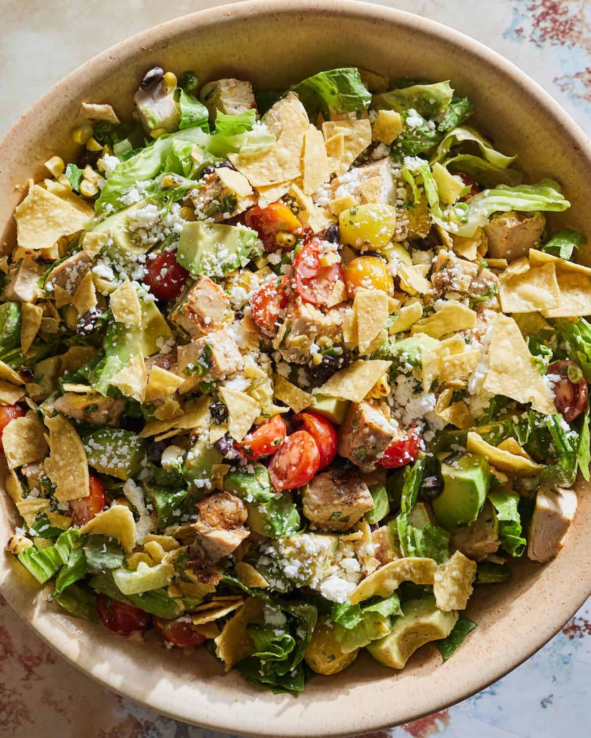 Close up of Southwestern Chicken Chopped Salad