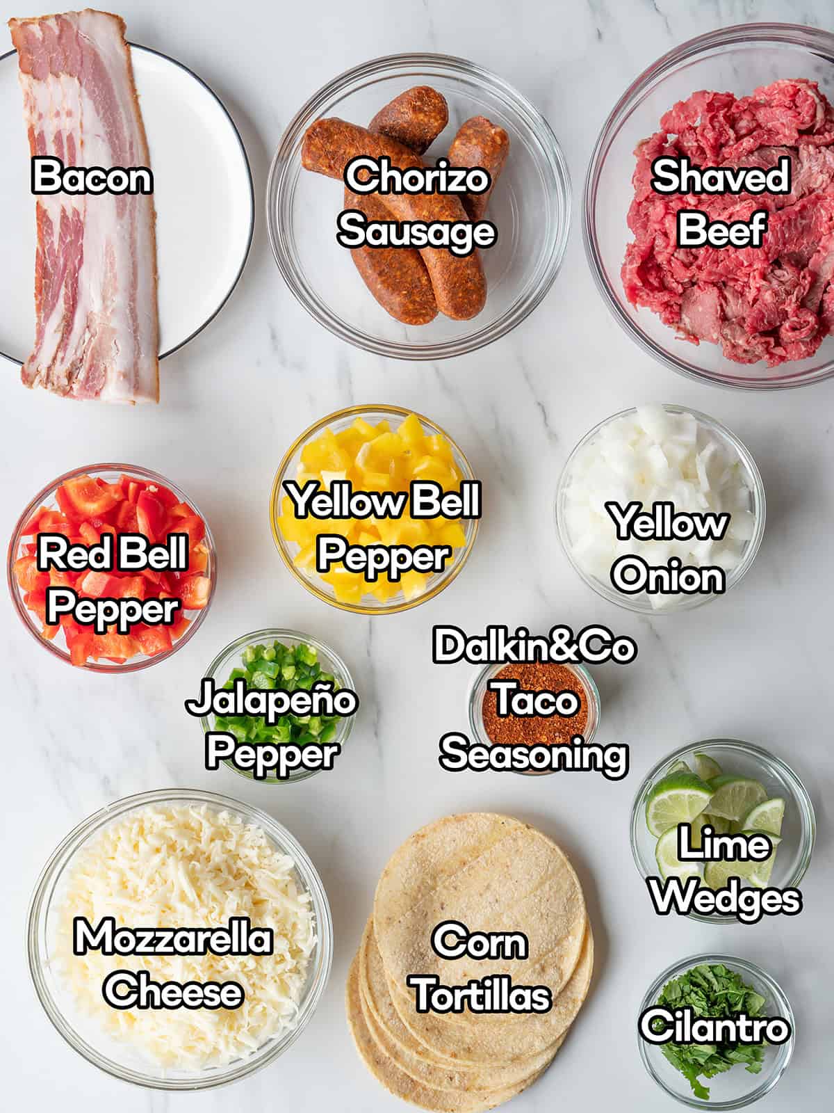 Ingredients for Tacos de Alambre