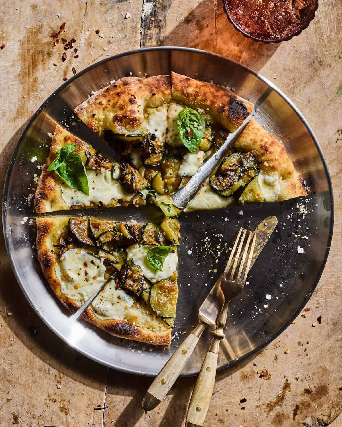 Zucchini Cacio e Pepe Pizza