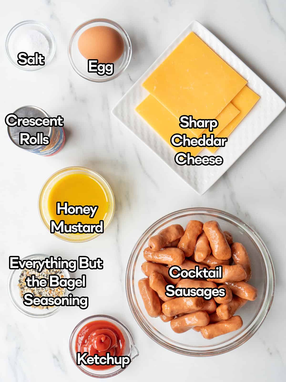 Ingredients for Cheddar Wrapped Pigs in a Blanket