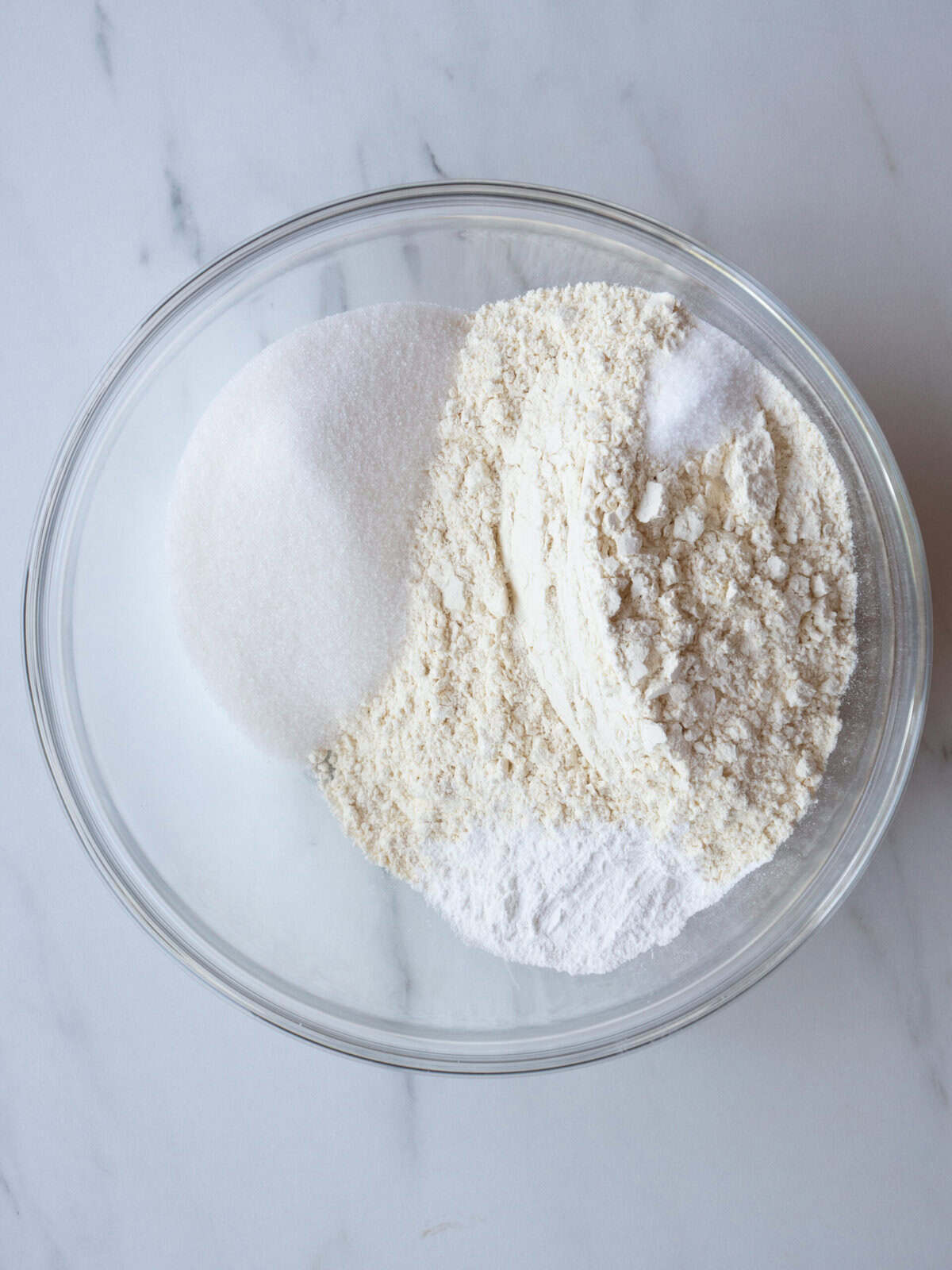 Bowl of mixed dry ingredients