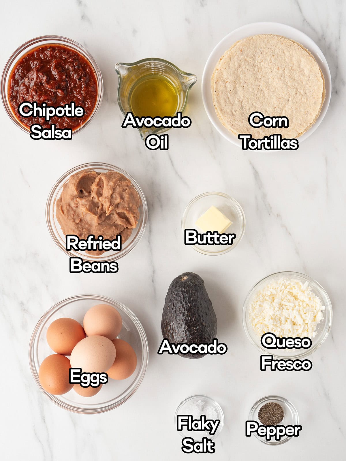 Ingredients for Huevos Rancheros