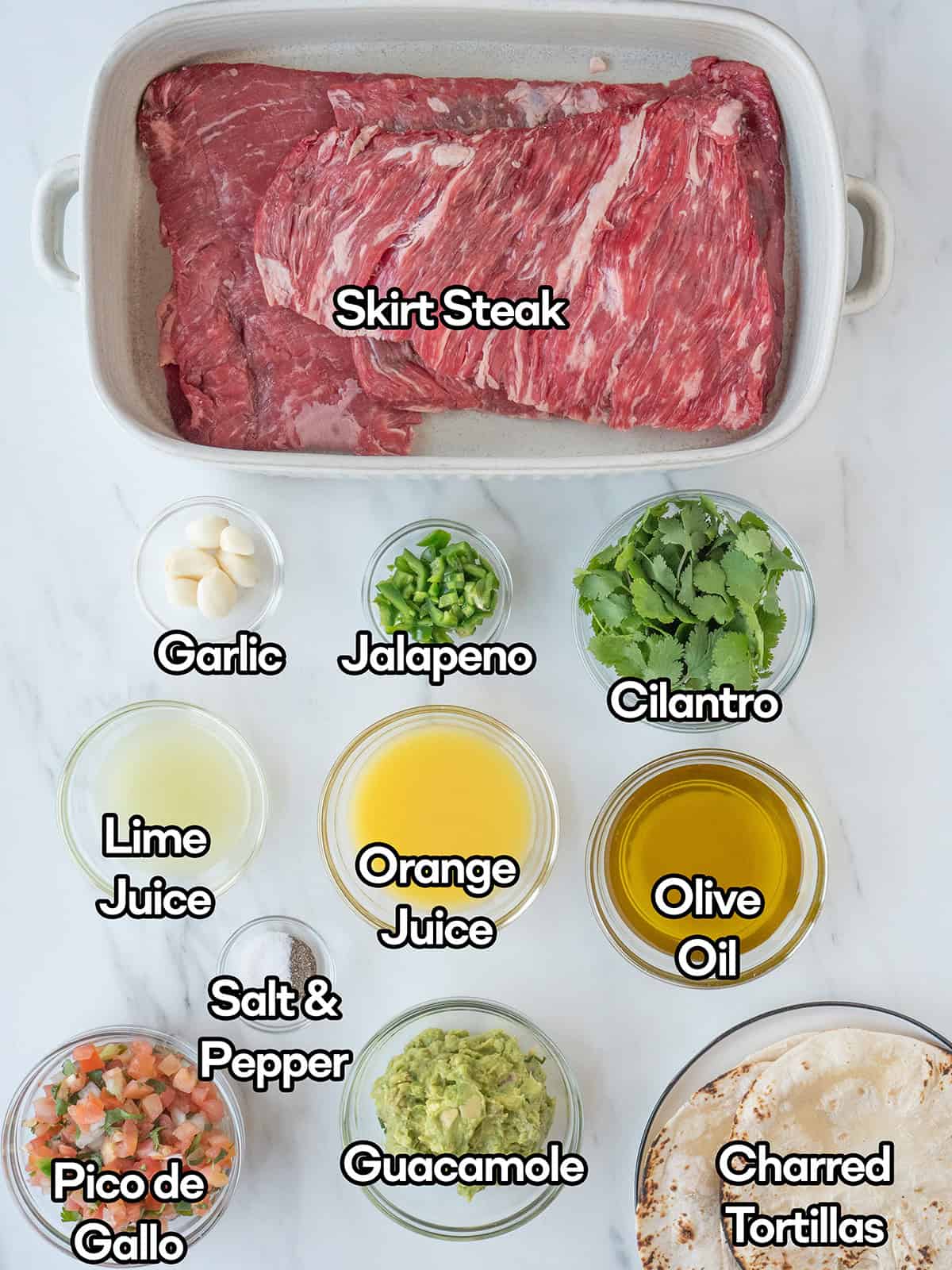Ingredients for Carne Asada