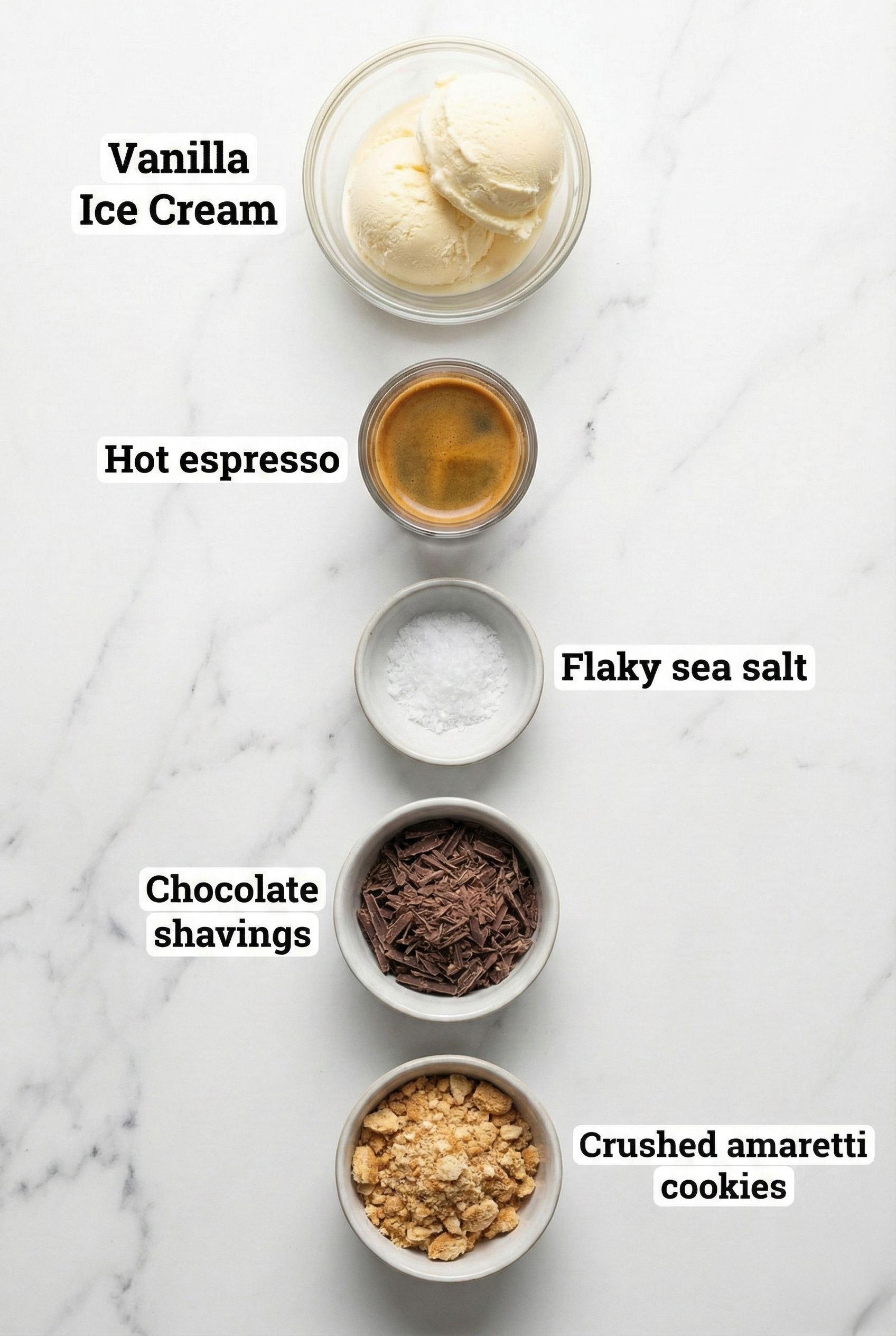 Ingredients to make Affogato. 