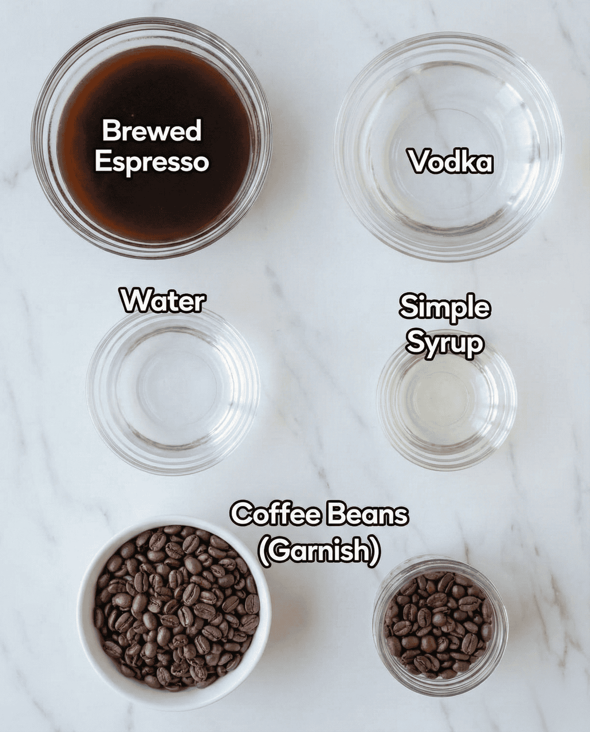 Ingredients for Espresso Martini