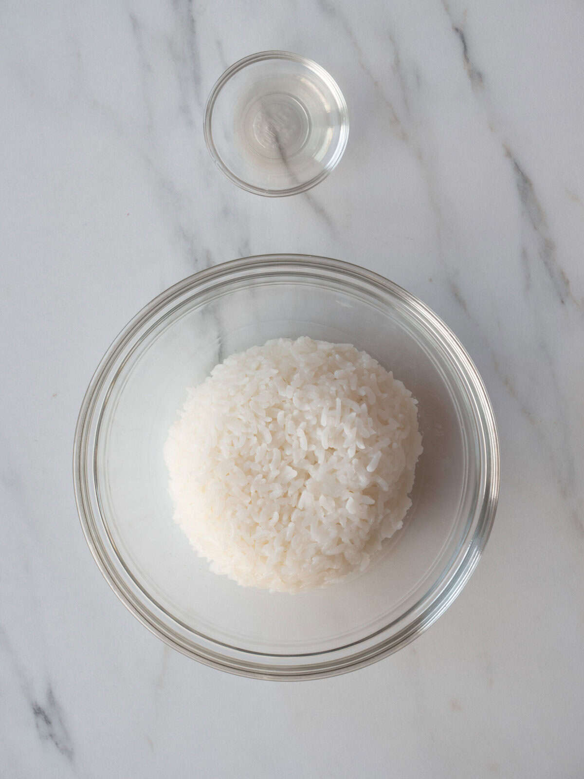 Bowl of cooked white rice