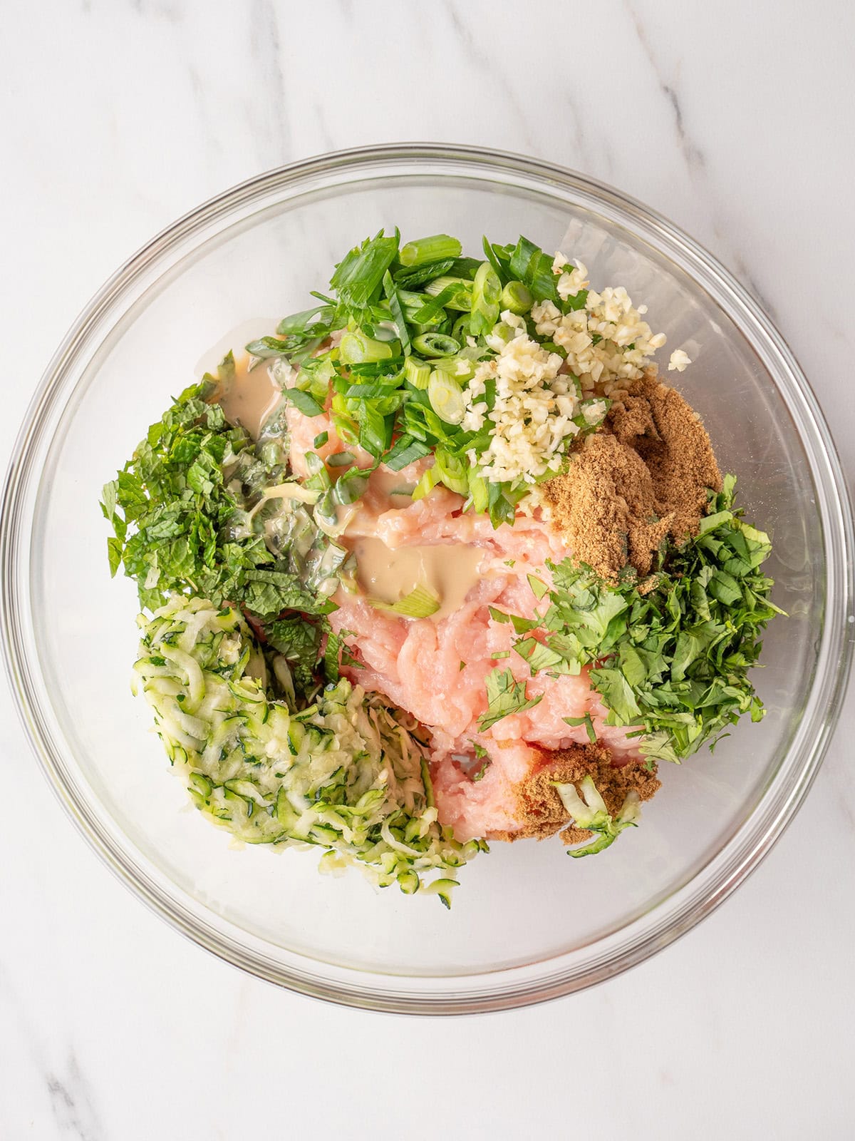 Ingredients for chicken meatballs preparation