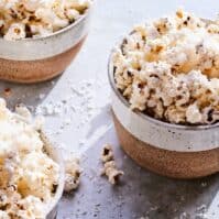 Bowls of lemon pepper popcorn