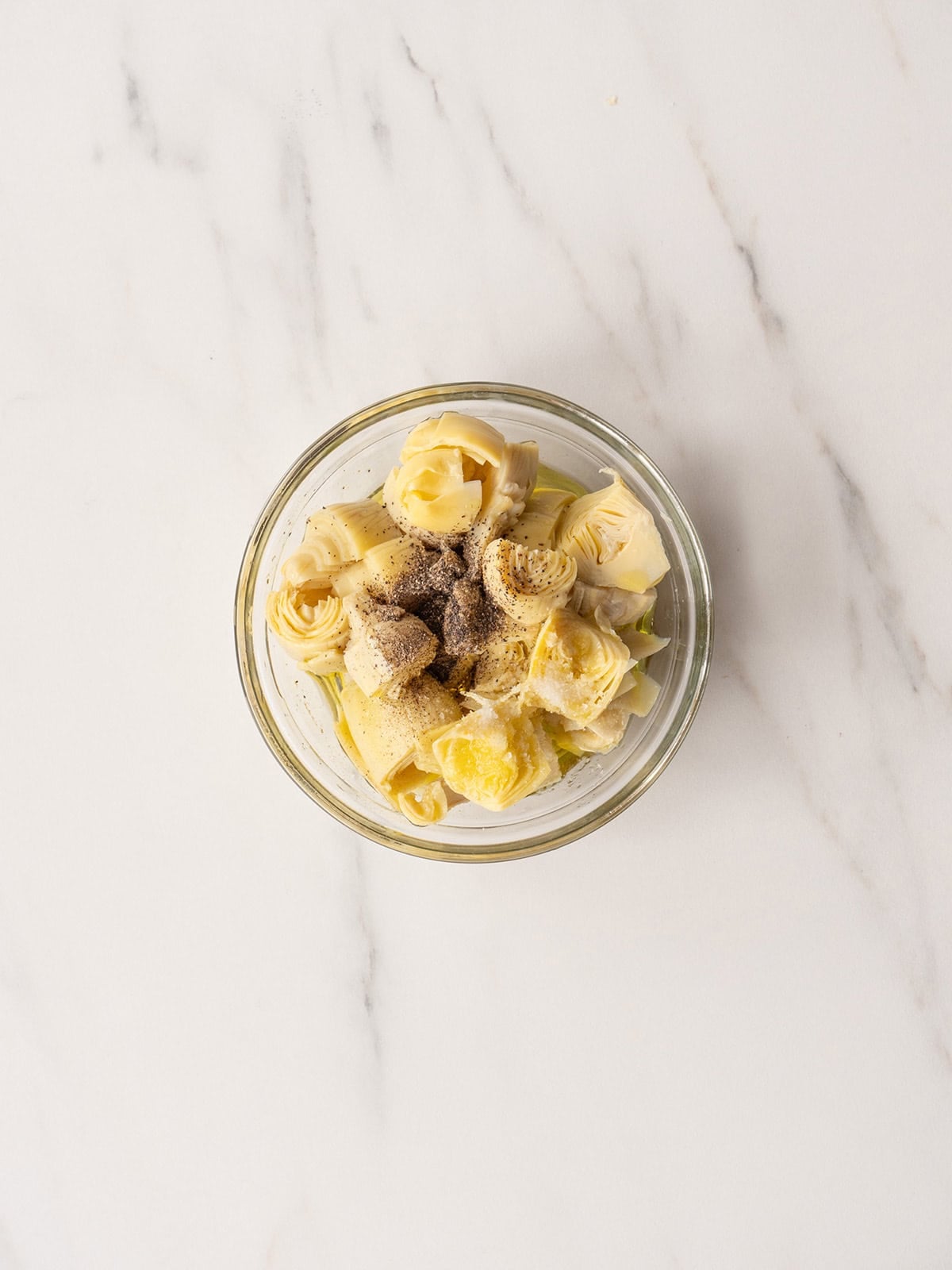 Bowl of artichokes and spices