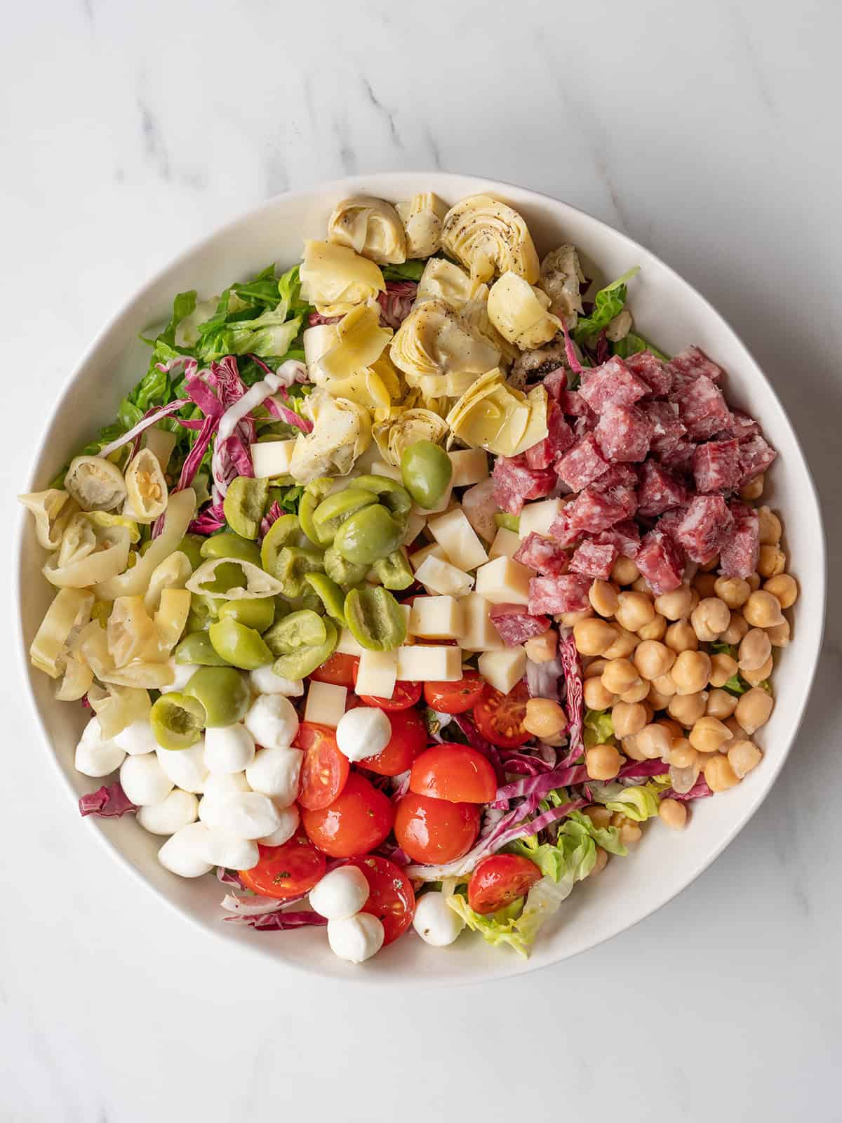 Colorful salad with various ingredients