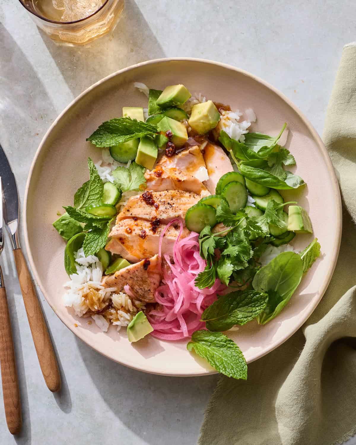 Sesame Ginger Salmon Bowl with Chili Crunch