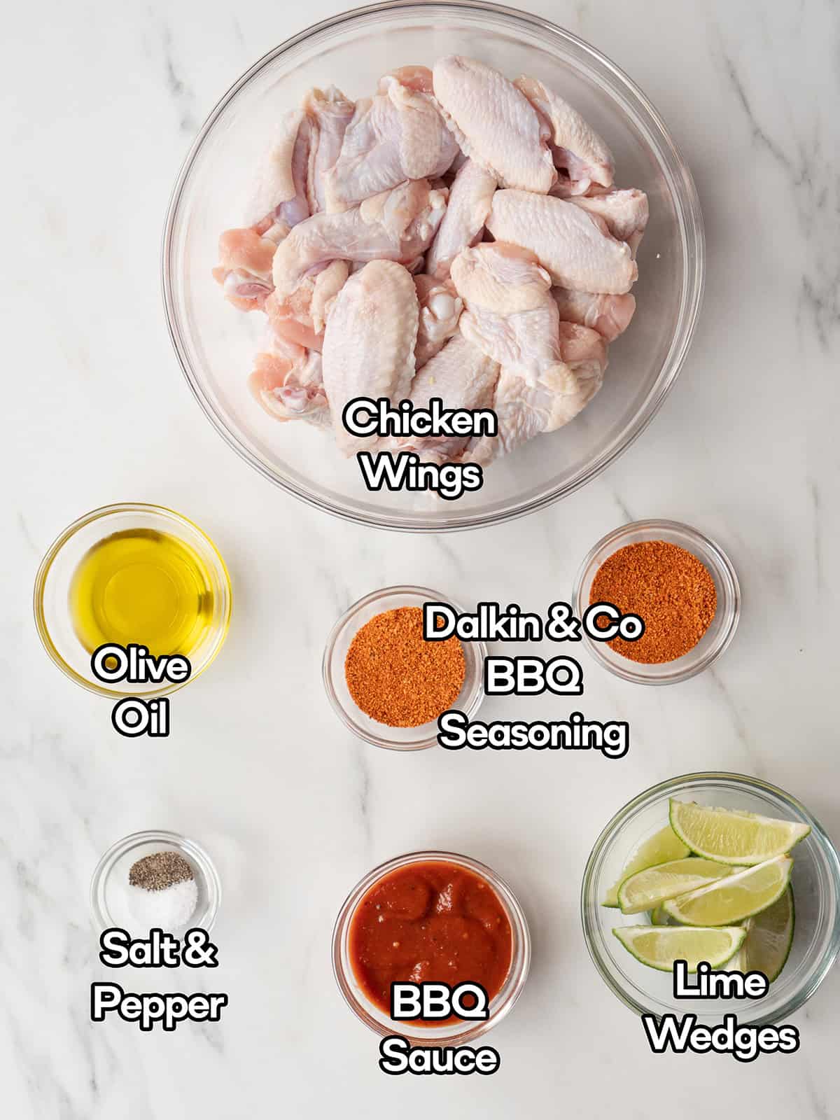 Ingredients for BBQ chicken wings preparation
