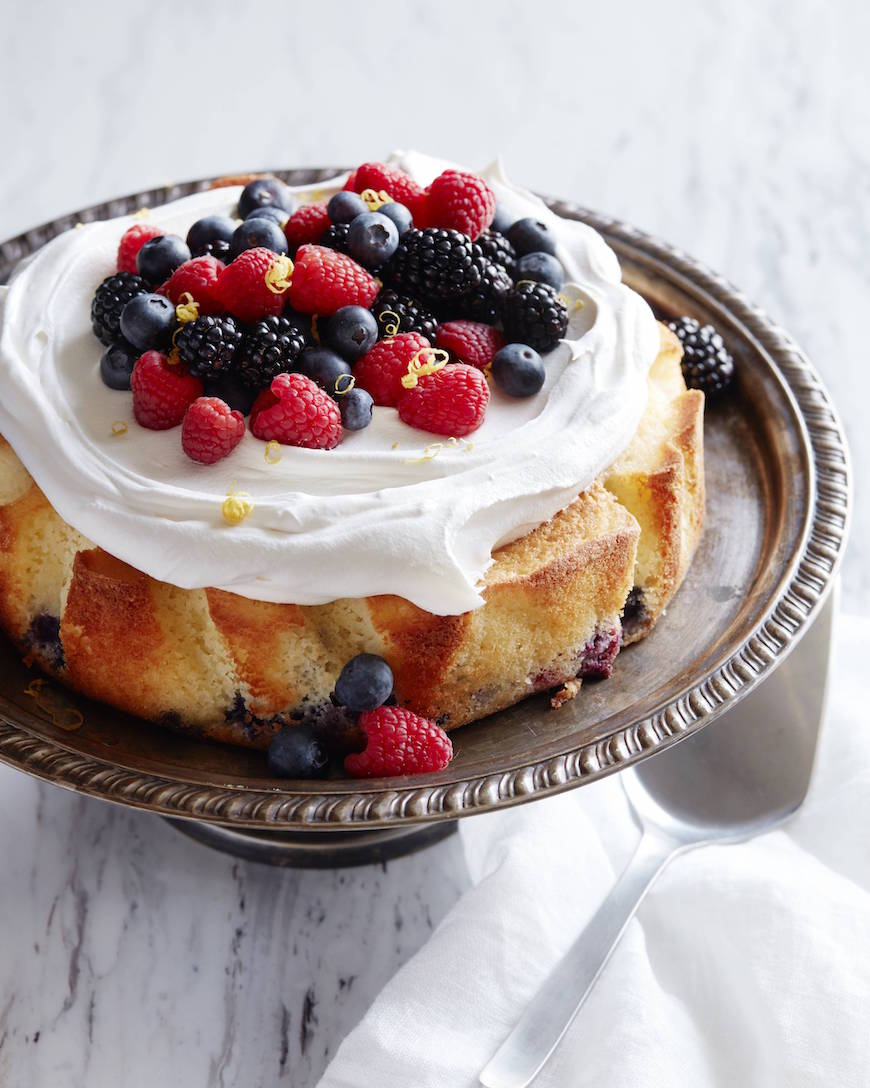 Mixed Berry Lemon Drenched Cake