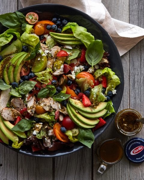 Pesto Farmers Market Salad With Grilled Chicken - What's Gaby Cooking