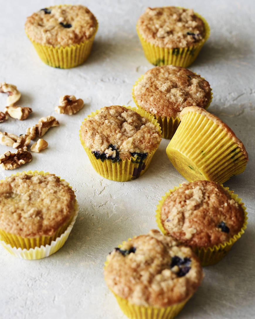 Blueberry Crumb Cakes with Walnut Streusel from www.whatsgabycooking.com (@whatsgabycookin)