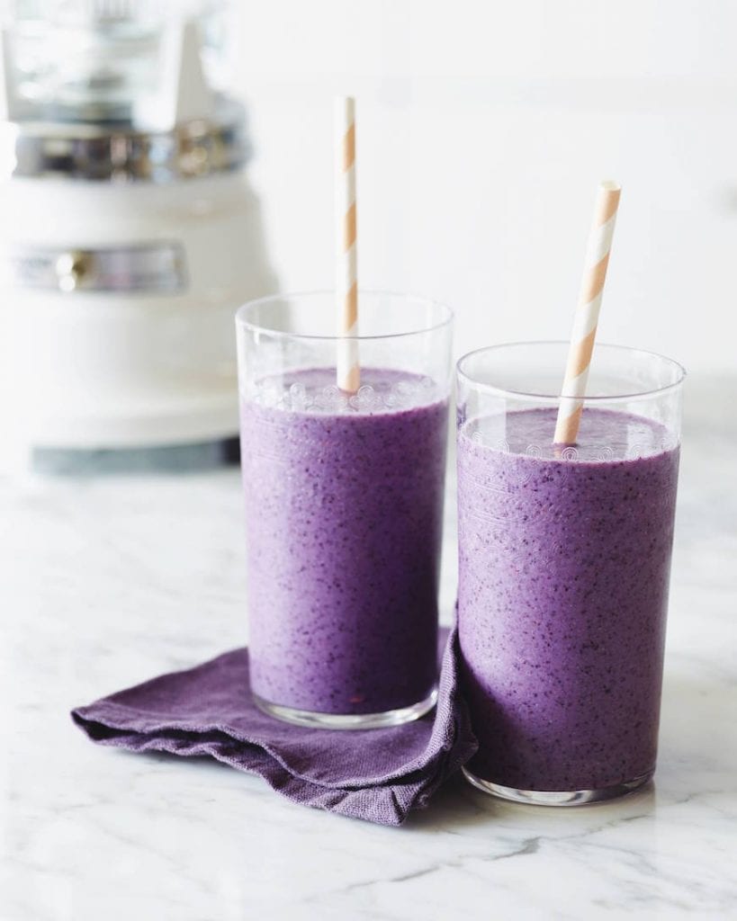 Blueberry banana smoothies from www.whatsgabycooking.com (@whatsgabycookin)