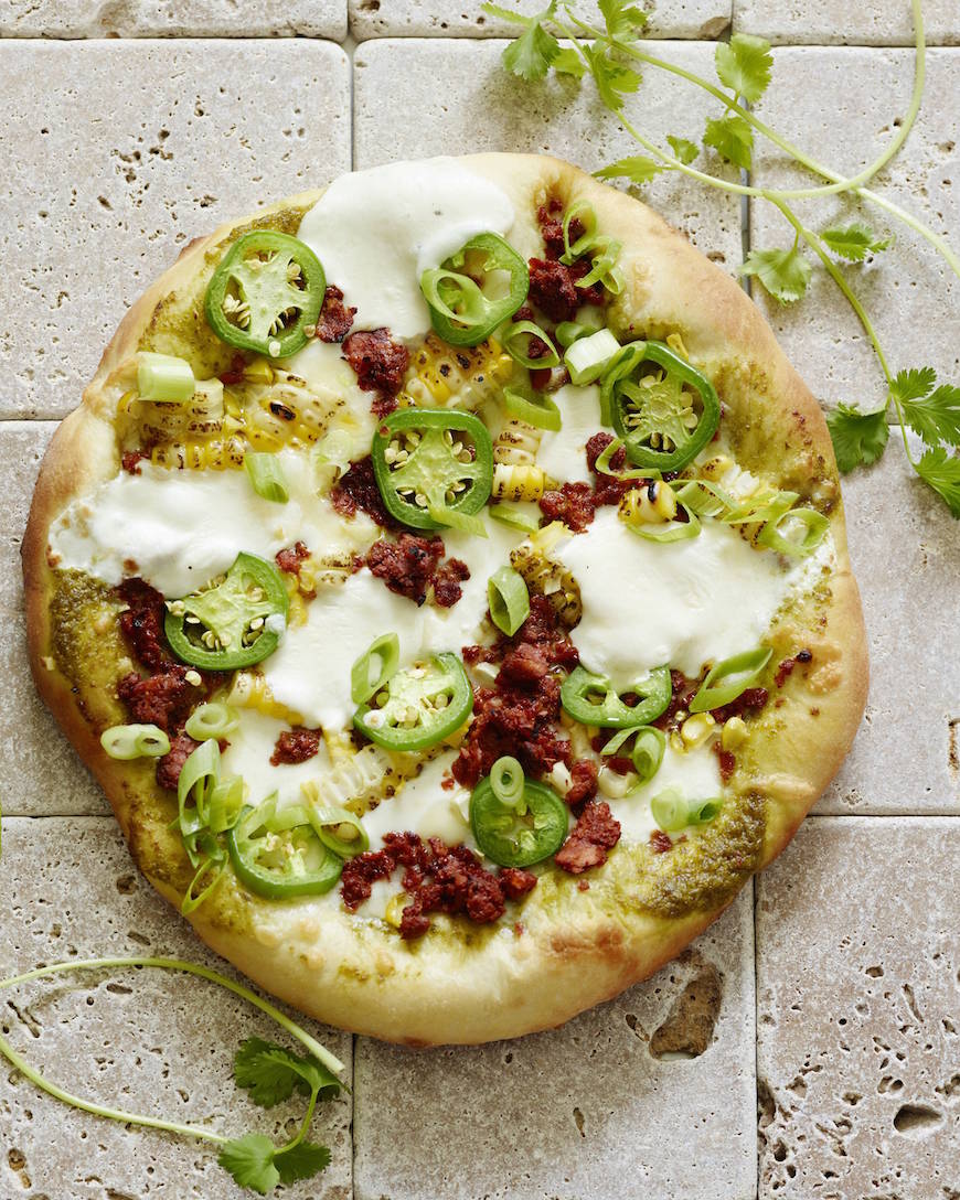 Corn Cilantro Jalapeno Pizza from www.whatsgabycooking.com - the perfect summertime pizza (@whatsgabycookin)