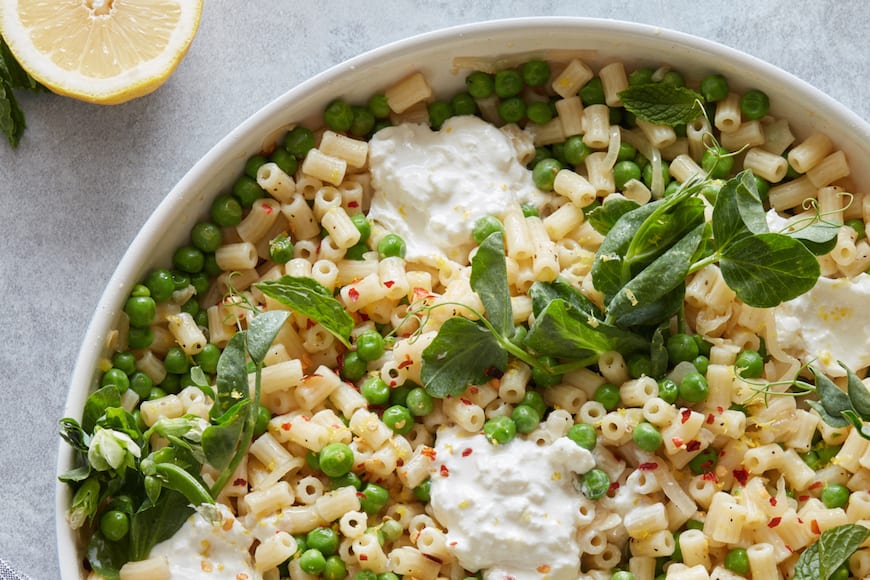 Spring Pea Pasta with Burrata from www.whatsgabycooking.com (@whatsgabycookin)