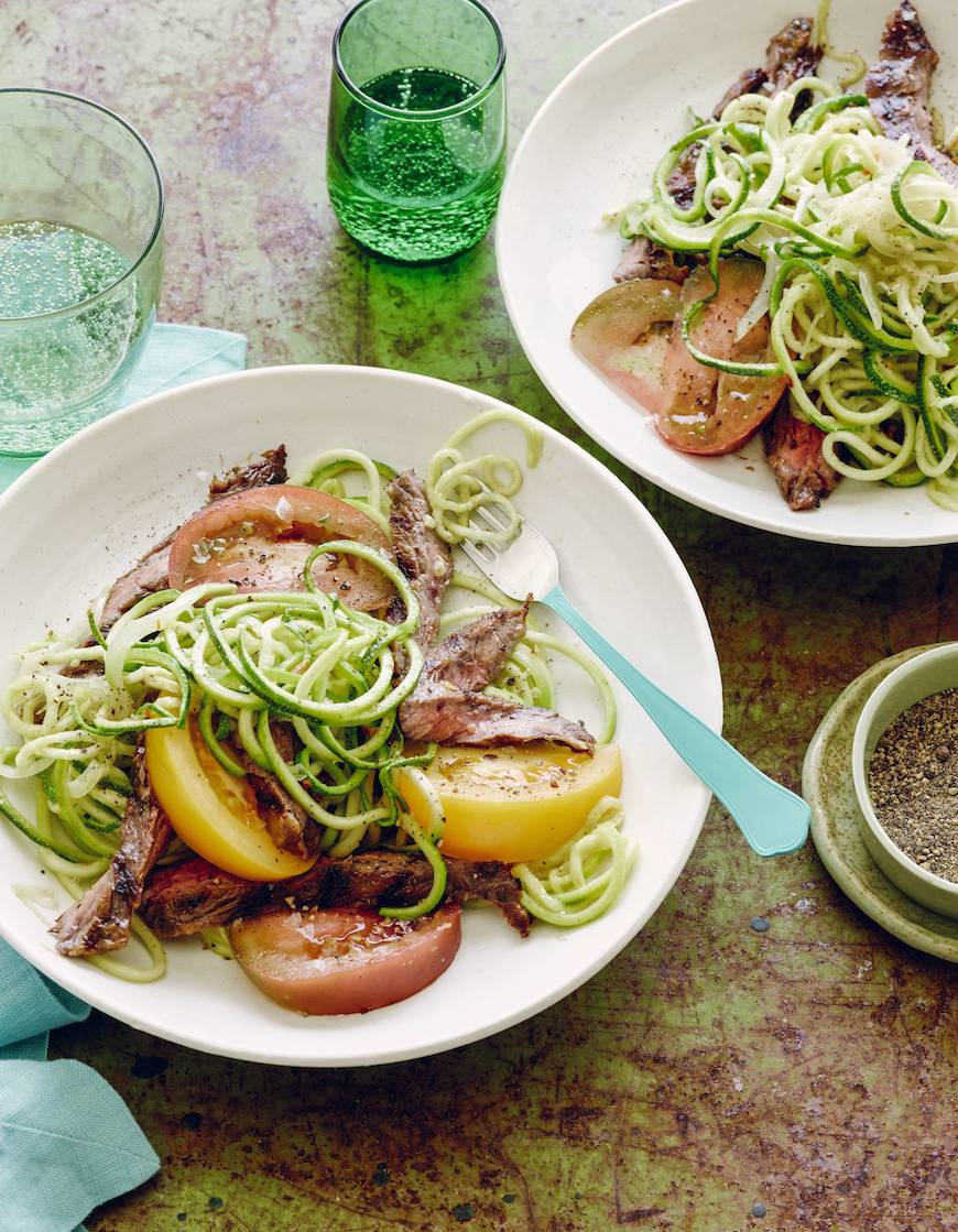 Grilled Flank Steak and Zucchini Noodles