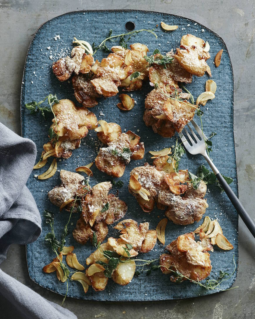 Herb Smashed Potatoes from www.whatsgabycooking.com (@whatsgabycookin)