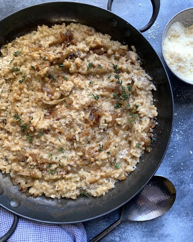 Vegetarian Christmas Dinner Ideas Caramelized Onion Risotto from www.whatsgabycooking.com (@whatsgabycookin)