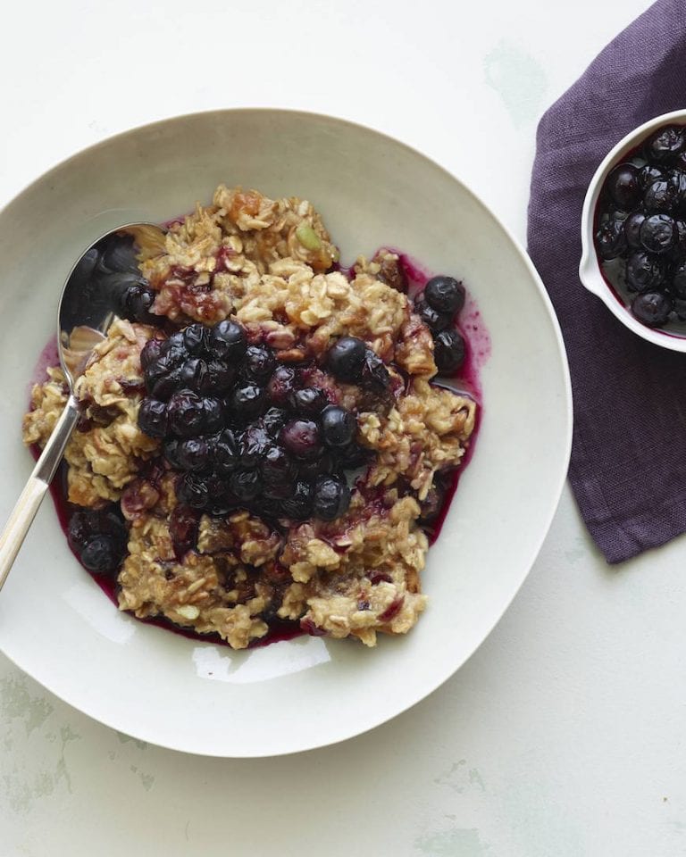 Warmed Muesli With Blueberry Compote - What's Gaby Cooking