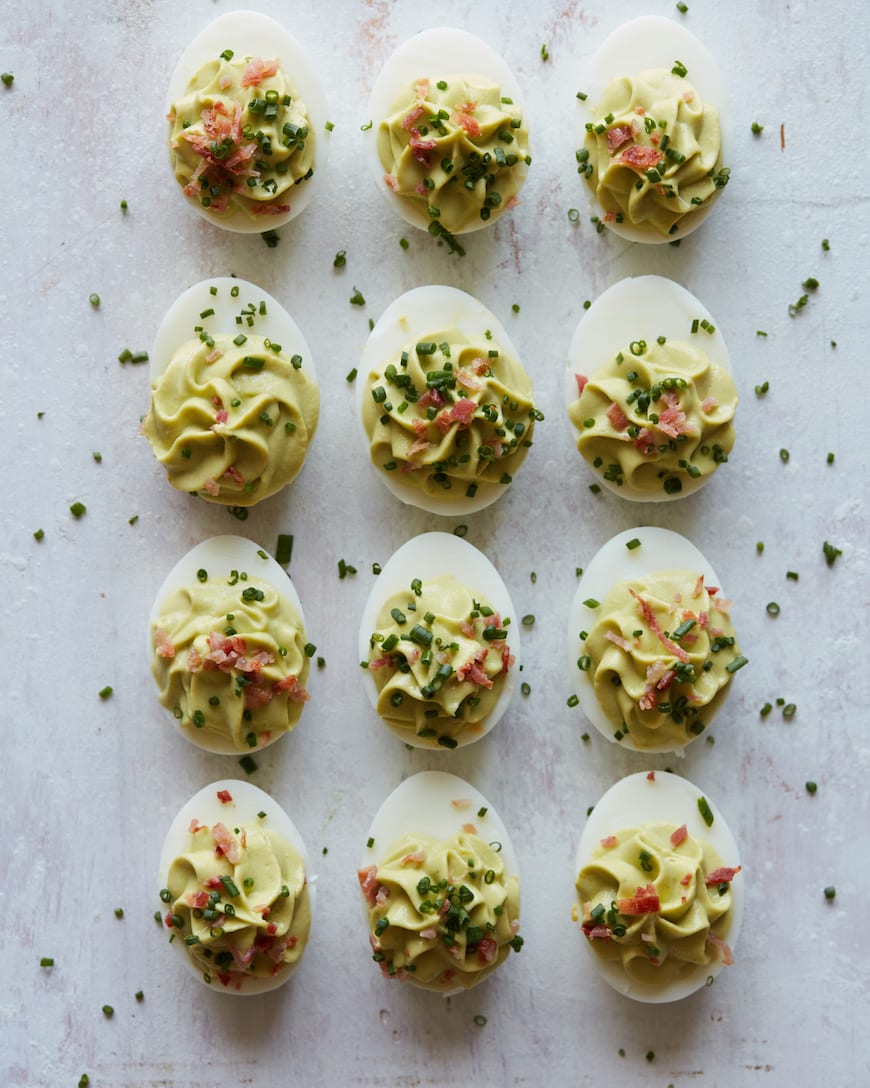 Avocado Deviled Eggs with Chives