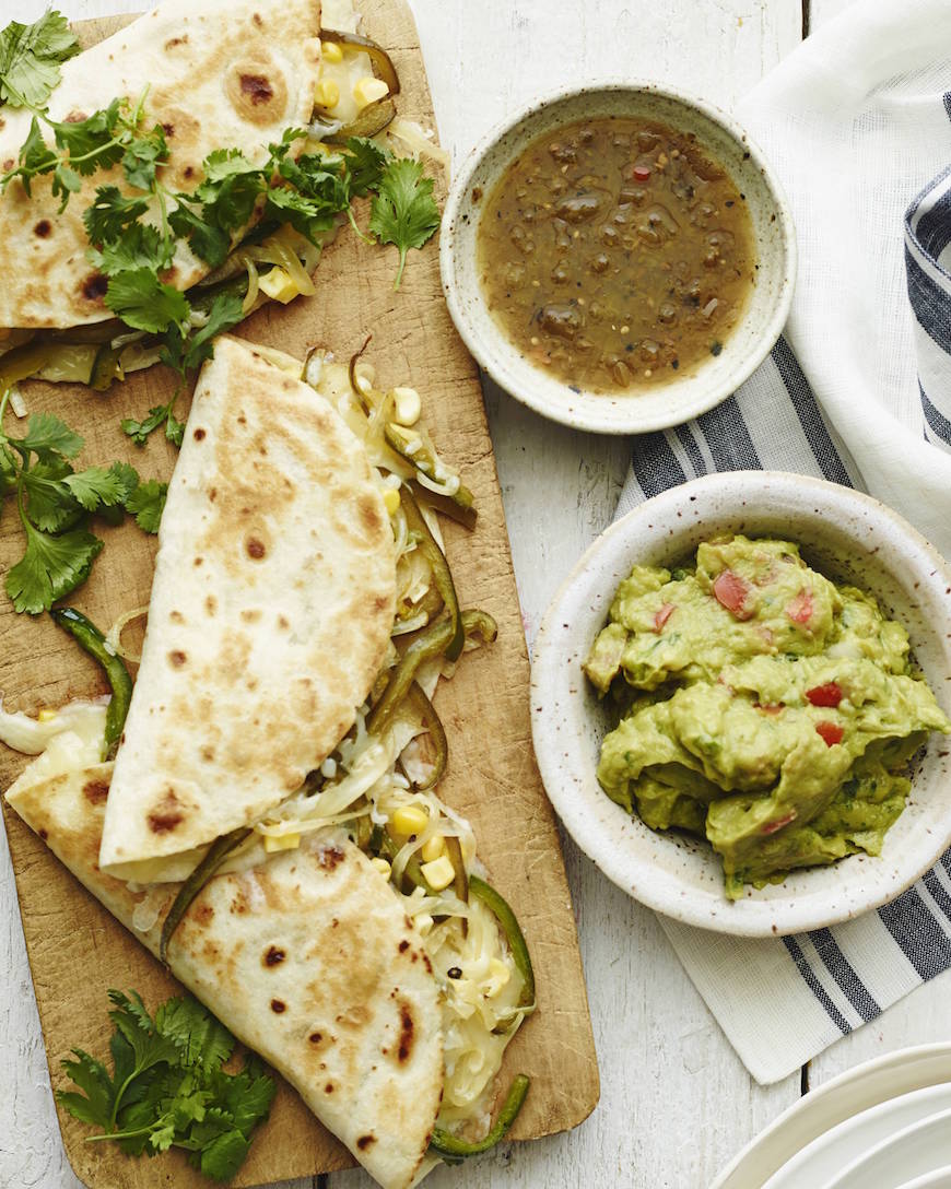 Poblano Corn Quesadillas! 1 of 10 easy weeknight / back to school meals from www.whatsgabycooking.com (@whatsgabycookin)