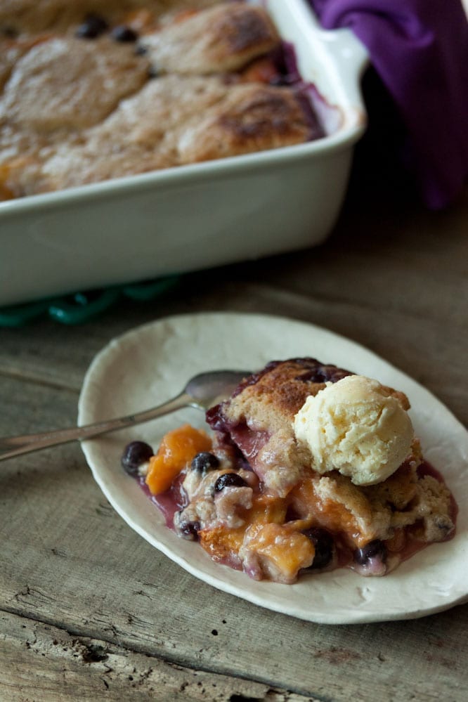 Peach and Blueberry Cobblers