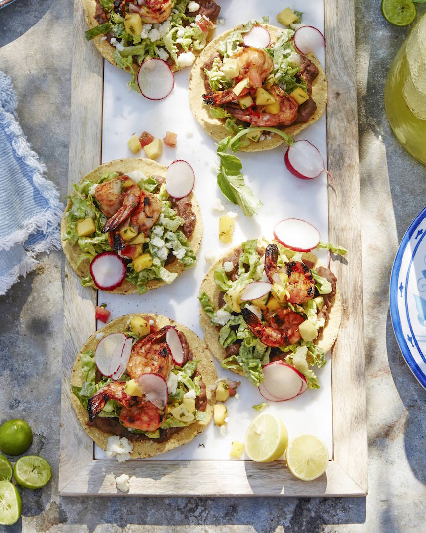 The ultimate menu for a West Coast Cantina Shrimp Tostada from www.whatsgabycooking.com (@whatsgabycookin)