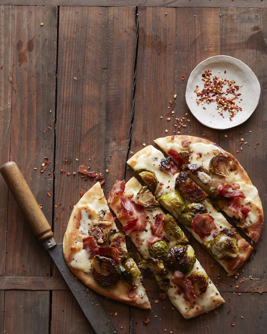 Bacon and Brussels Sprouts Flatbread from www.whatsgabycooking.com (@whatsgabycookin)