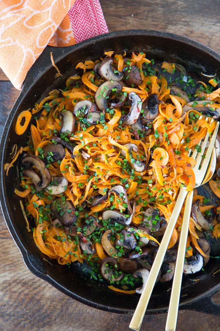 Sweetpotato Noodles with Mushrooms