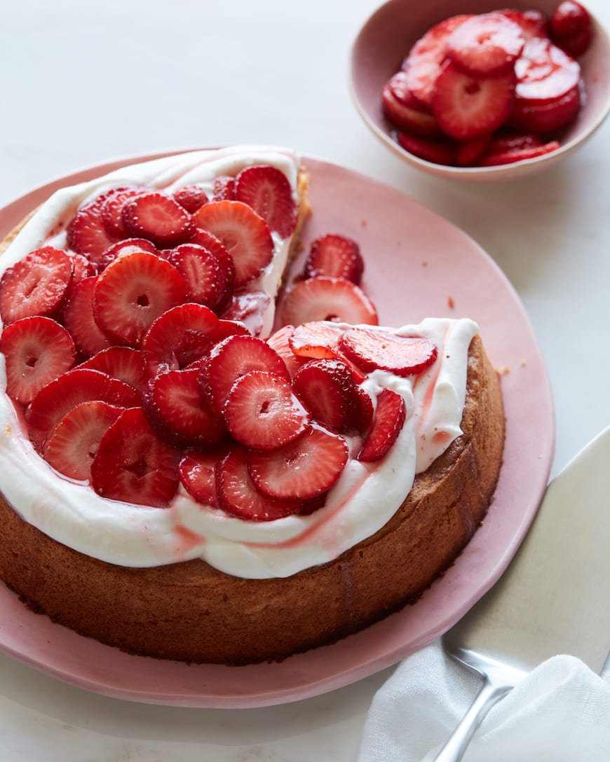 Almond Cake with Strawberries from www.whatsgabycooking.com (@whatsgabycookin)