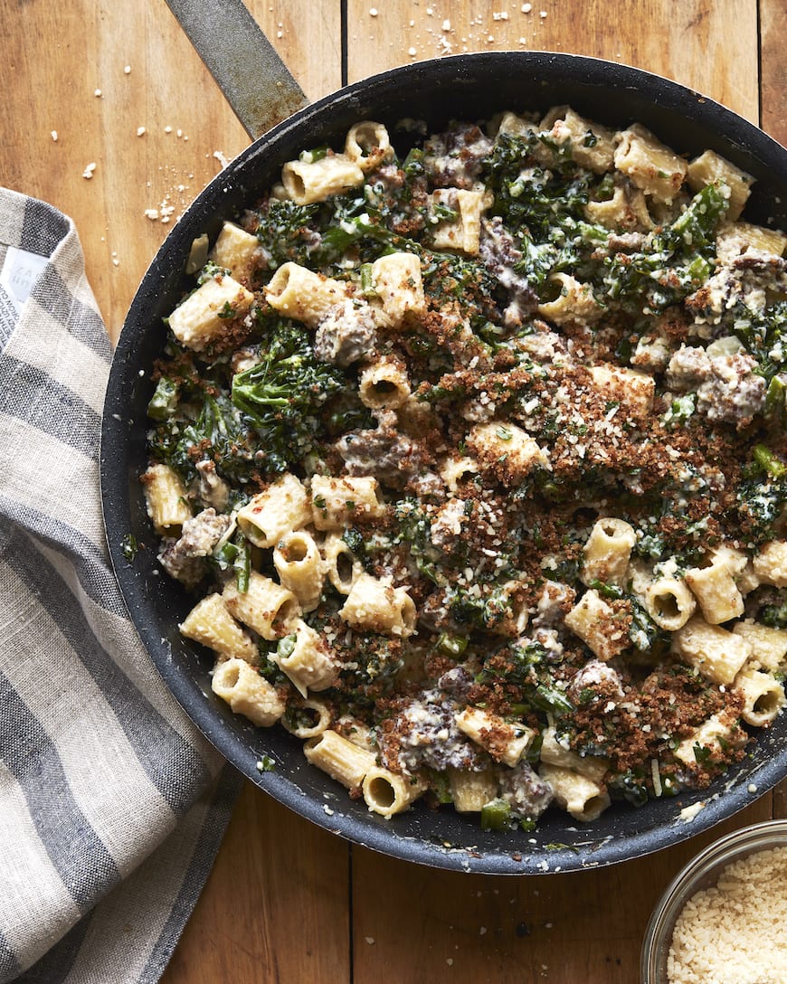 Rigatoni with Broccolini and Sausage from www.whatsgabycooking.com (@whatsgabycookin)
