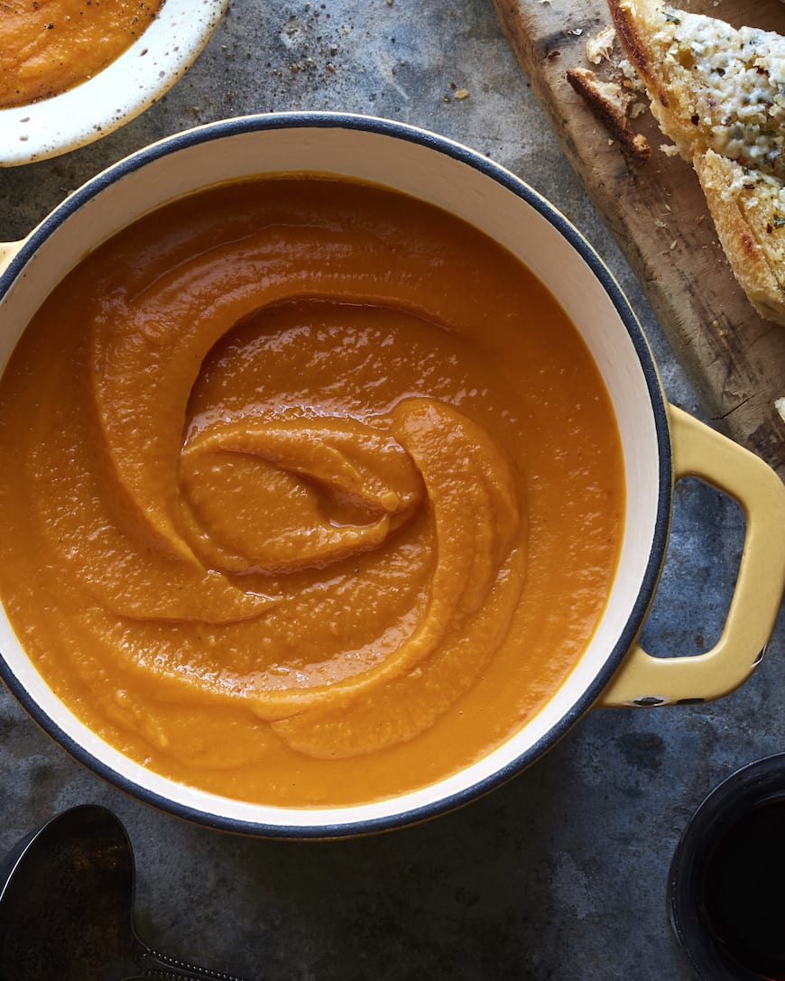 Butternut Squash Carrot Soup from www.whatsgabycooking.com (@whatsgabycookin)