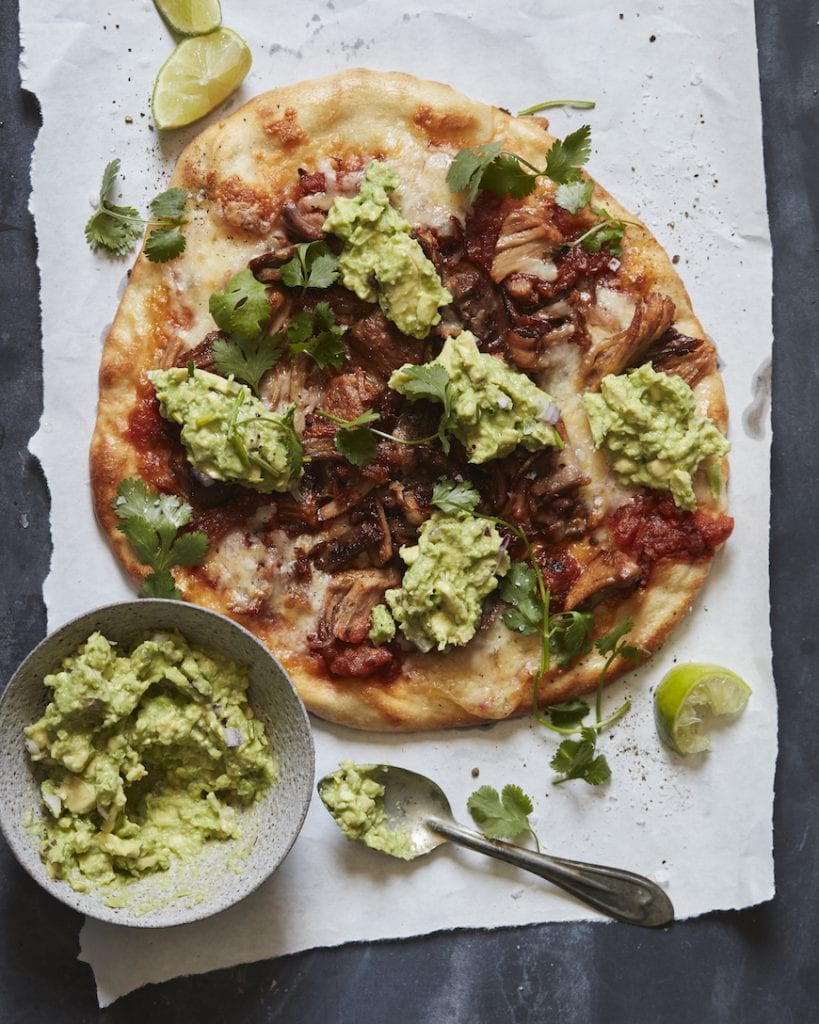 Carnitas and Guacamole Pizza from www.whatsgabycooking.com (@whatsgabycookin)