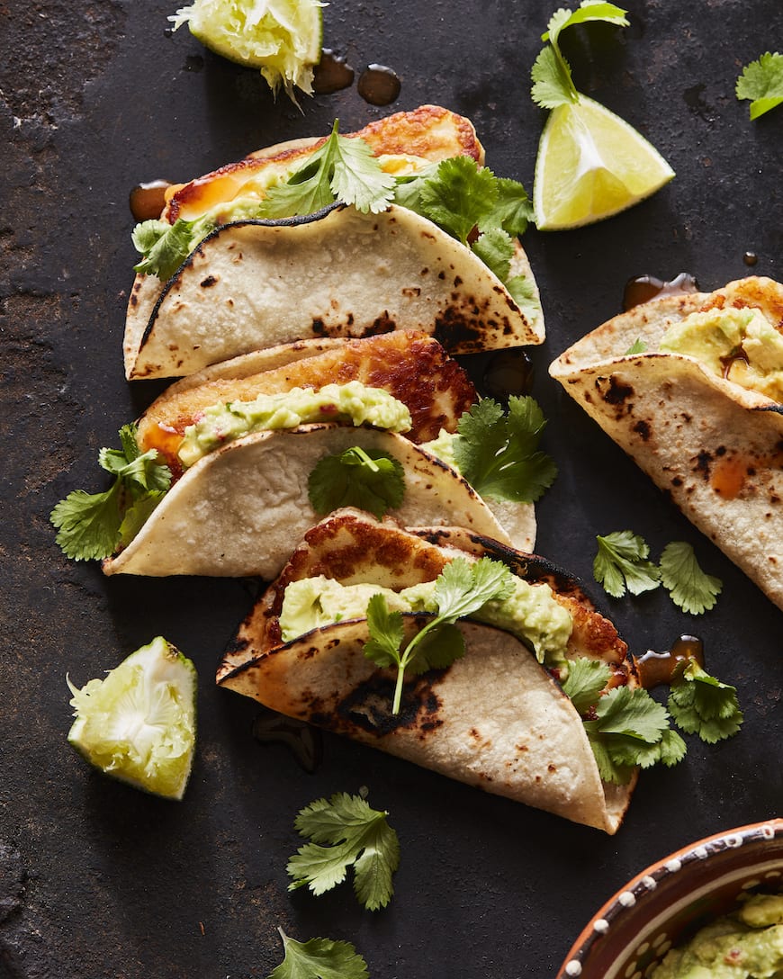 Fried Halloumi Tacos with Guacamole from www.whatsgabycooking.com (@whatsgabycookin)