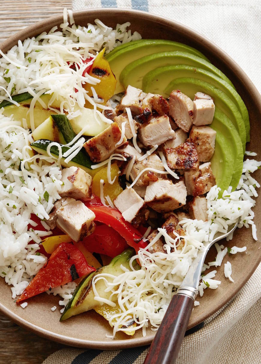 Grilled Chicken Burrito Bowl from www.whatsgabycooking.com (@whatsgabycookin)