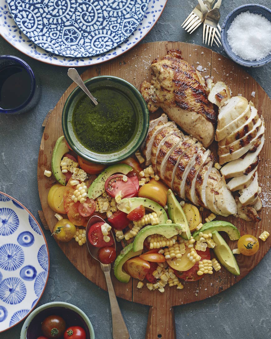 Grilled Chicken and Tomato Avocado Salad from www.whatsgabycooking.com (@whatsgabycookin)