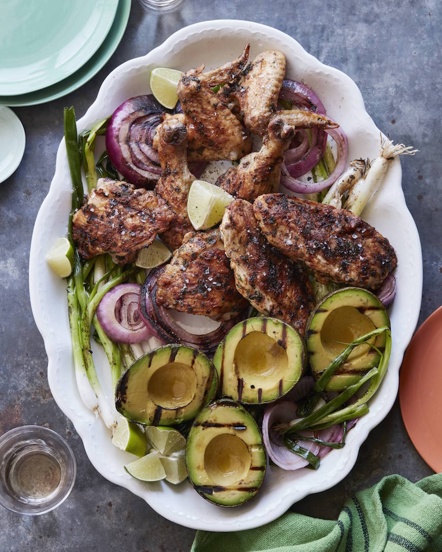 Spice Grilled Chicken with Charred Avocado, Scallion, And Onion from www.whatsgabycooking.com (@whatsgabycookin)