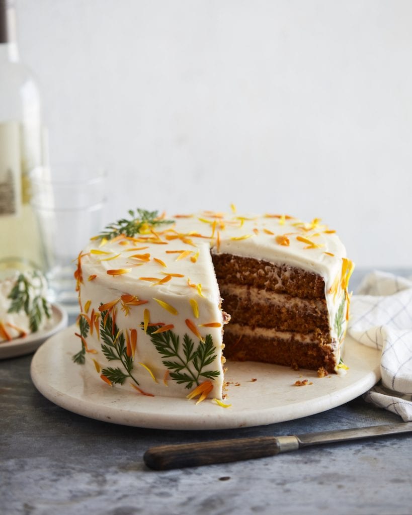 Layered Carrot Cake from the Easter Dinner Menu on www.whatsgabycooking.com (@whatsgabycookin)