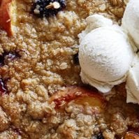 Peach and Blackberry Crisp from www.whatsgabycooking.com (@whatsgabycookin)
